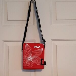 Small Red Crossbody Bag with Black Trim by GOLLA